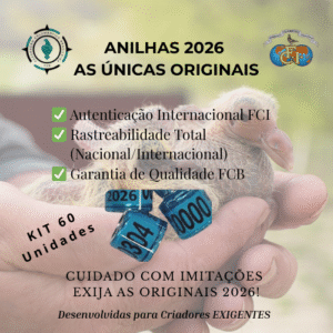Anilhas Originais Oficiais 2026 FCB-BR/FCI - Kit 60 unidades