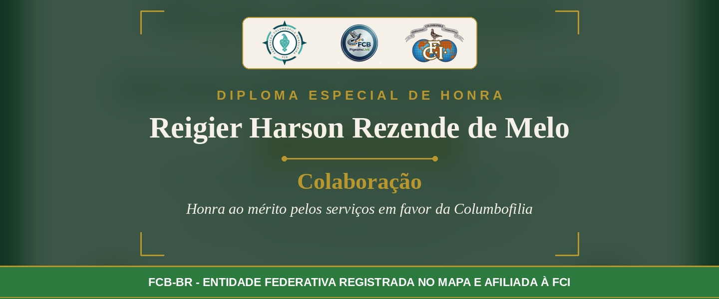 FCB concede Diploma Especial de Honra a Reigier Harson Rezende de Melo